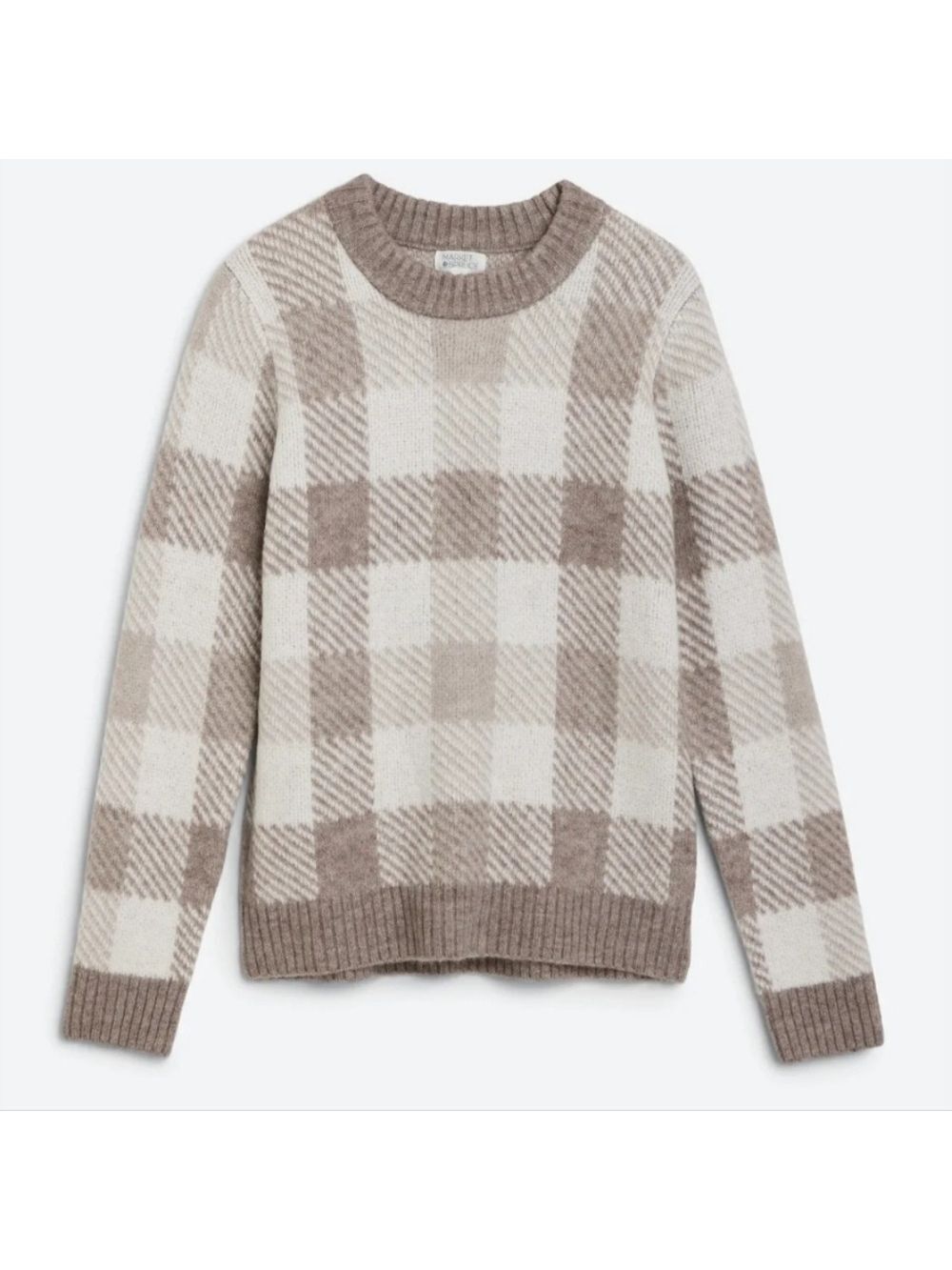 Market & Spruce Kendall Plaid Jacquard Pattern Crewneck Sweater Small - New